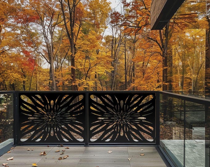 Aluminum Privacy Screen: Decorative Metal Panel, Garden Fence Art