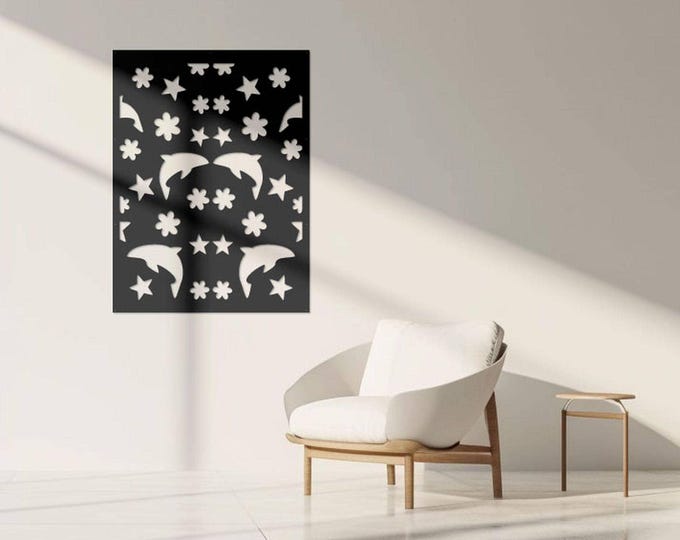 Dolphin Contemporary Home Decoration, Modern Metal Sculpture, Outdoor Wall Accent, Decorative Art Piece