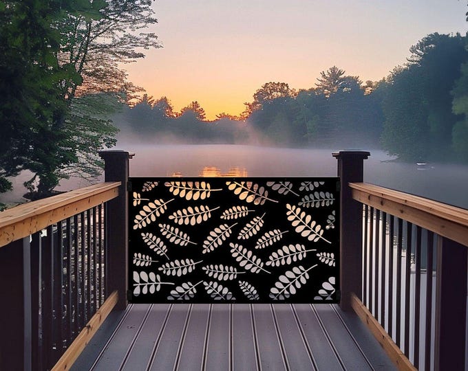 Leaf Design Aluminum Privacy Screen, Modern Metal Garden Fence Topper