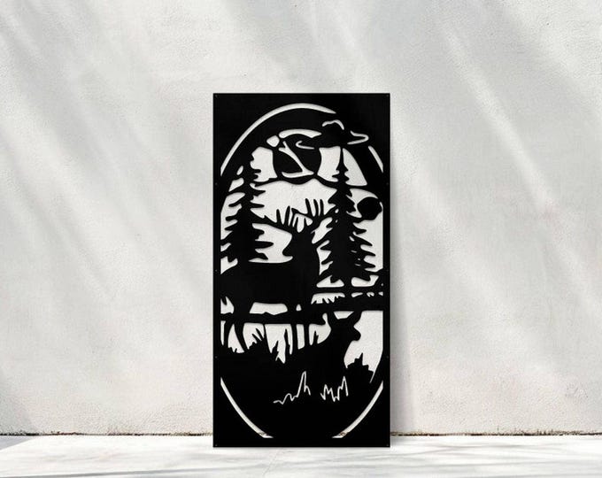 Deer Metal Fence Topper: Outdoor Privacy Screen Panel