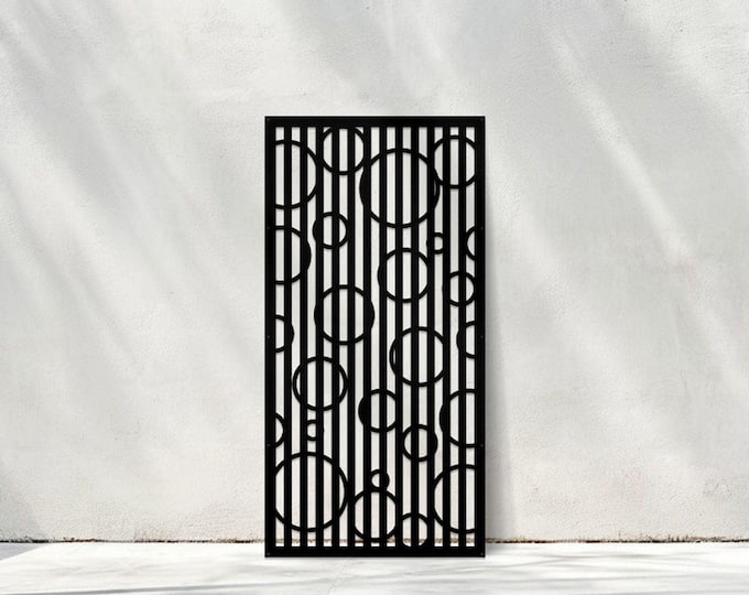 Aluminum Privacy Screen: Bubbles Laser Cut Metal Garden Art