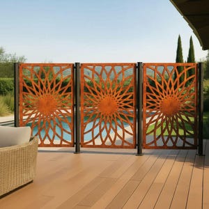 Laser Cut Aluminum Privacy Screen, Ornamental Garden Panel