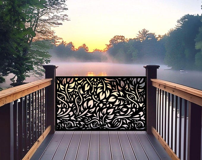 Aluminum Leaf Garden Privacy Screen, Balcony Decor