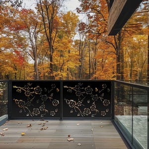 Outdoor Stair Railing, Metal Privacy Screen, Decorative Fence Panel, Custom Garden Divider, Backyard Decor