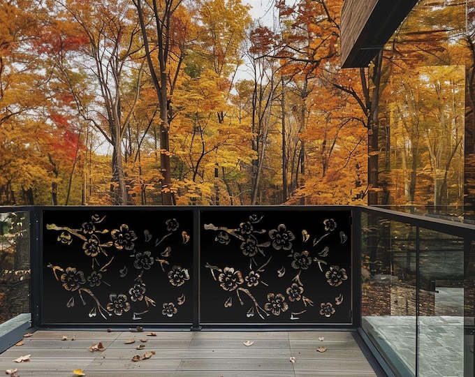 Outdoor Stair Railing, Metal Privacy Screen, Decorative Fence Panel, Custom Garden Divider, Backyard Decor