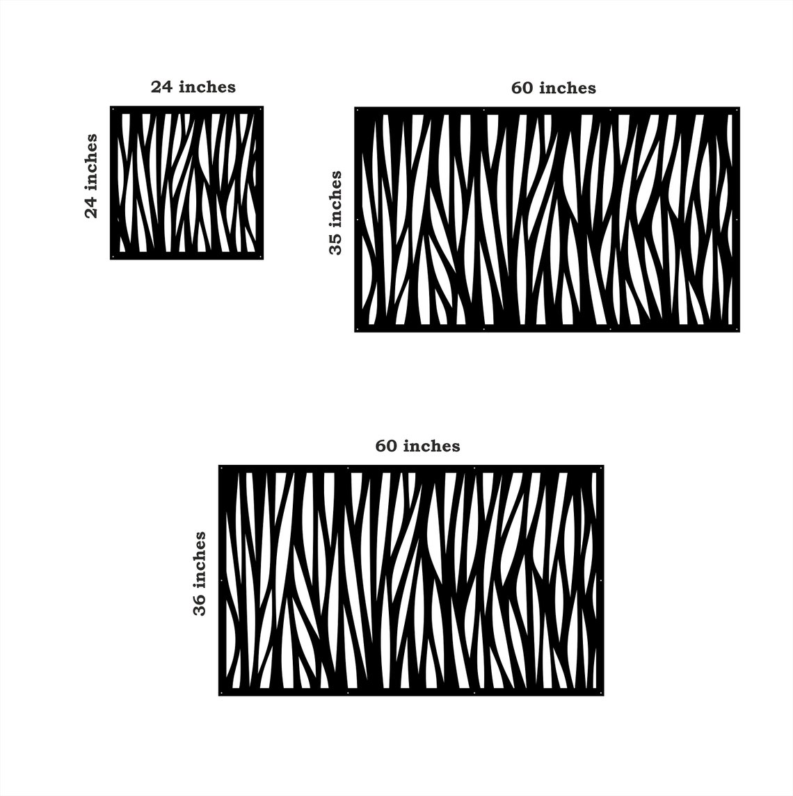 Metal Privacy Screen Decorative Panel Waves Privacy Panel Etsy