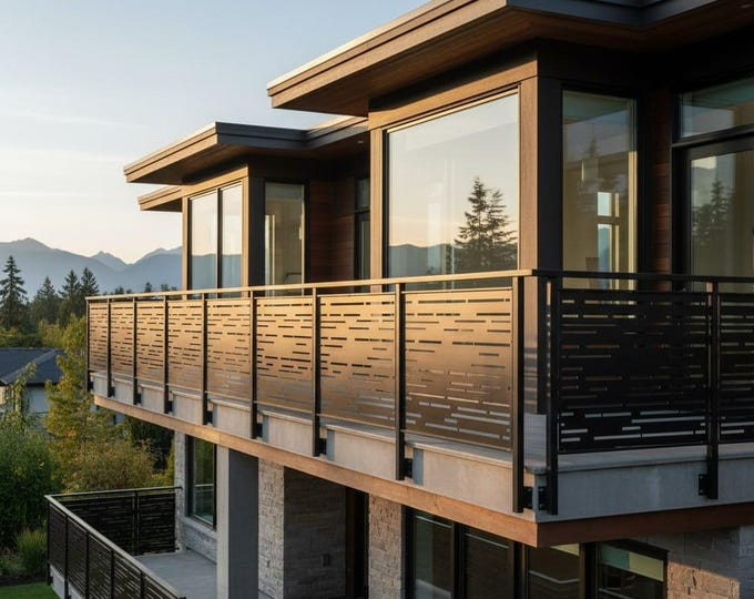 Metal Privacy Screen Panel, Modern Fence Insert, Garden Decor