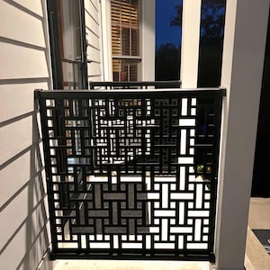 Porch Privacy Railing, Laser Cut Deck Insert, Metal Staircase Panel
