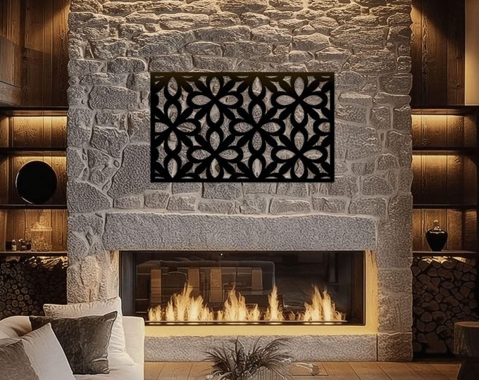 Floral Aluminum Metal Wall Art, Privacy Screen, Garden Decor