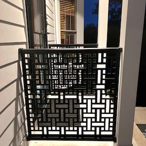 Decorative Modern Brick Panel Laser Cut Metal Garden Gate Insert, Custom Outdoor Gate Insert, Entryway Decor, Garden Fence Insert
