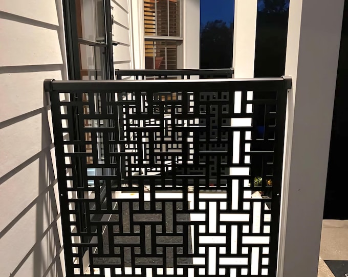 Decorative Modern Brick Panel Laser Cut Metal Garden Gate, Custom Outdoor Gate, Entryway Decor, Garden Fence Insert
