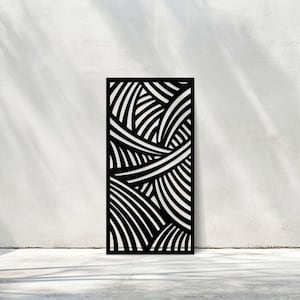 Laser Cut Custom Made Abstract Panel, Exterior Decorative Metal Privacy Screen, Modern Fence Wall Art, Outdoor Indoor Privacy Metal Panel