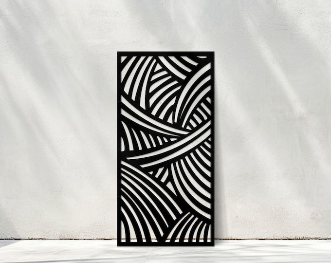 Laser Cut Custom Made Abstract Panel, Exterior Decorative Metal Privacy Screen, Modern Fence Wall Art, Outdoor Indoor Privacy Metal Panel