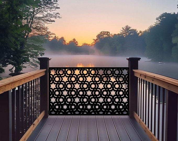 Laser Cut Metal Panel, Modern Fence Topper, Weatherproof Trash Bin Cover, Patio Partition