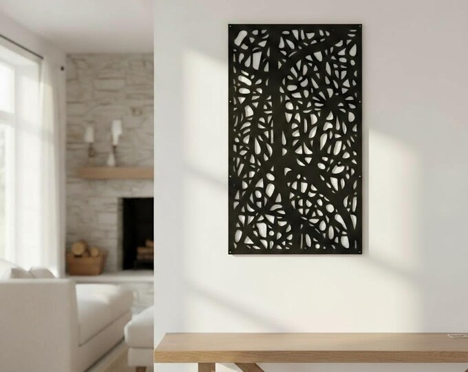Forest Branches Metal Privacy Screen, Modern Home Divider