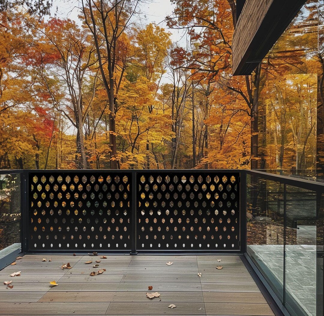 Contemporary Metal Yard Divider, Elegant Stair Railing, Custom Fence ...