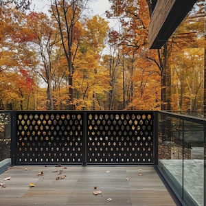 Contemporary Metal Yard Divider, Elegant Stair Railing, Custom Fence Accent, Durable Screen