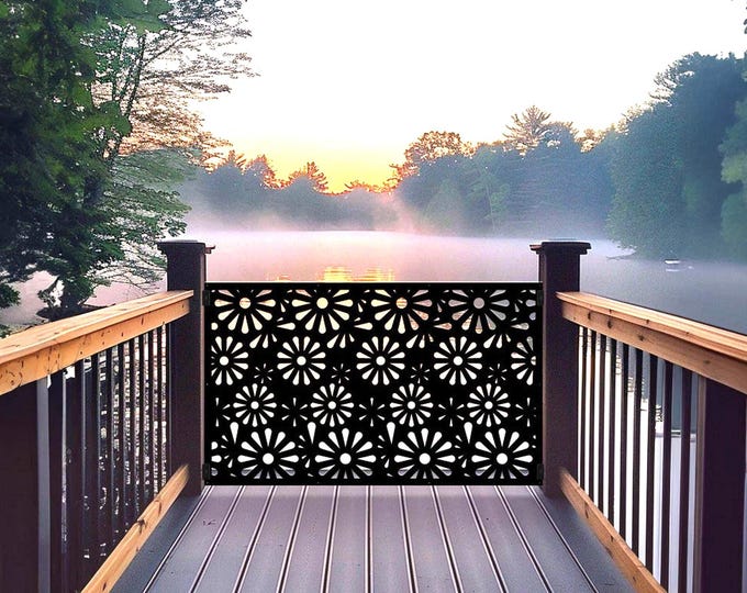 Metal privacy screen, decorative panel, yard art, room divider, custom outdoor fence insert panel