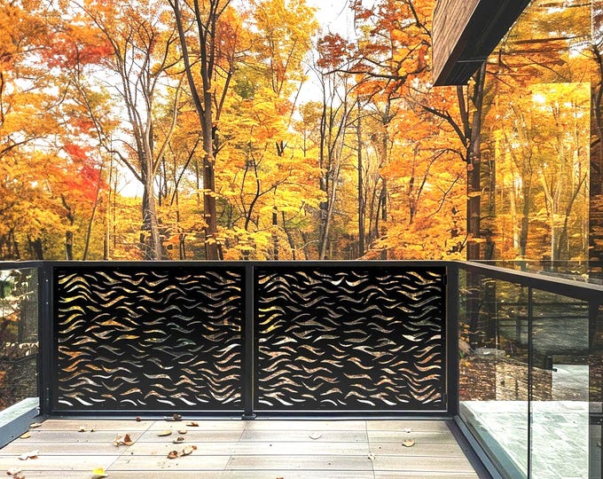 Large Metal Art Panel: Modern Wall Decor, Privacy Screen