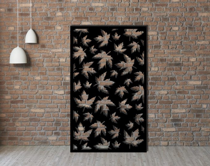 Maple Leaf Metal Privacy Screen: Aluminum Garden Decor Panel