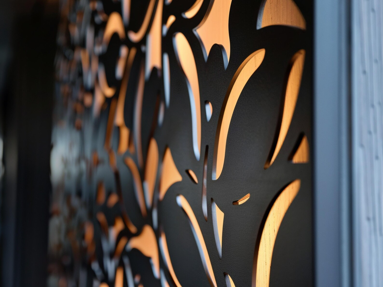 Metal Privacy Screen, Modern Outdoor Aluminum Panel, Laser Cut Wall Art ...