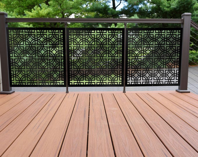 Modern Aluminum Garden Privacy Screen, Decorative Metal Fence Panel
