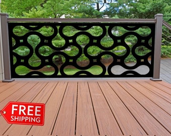 Laser Cut Exterior Decorative Wall Art Panel, Home Decor Swirl Lines Privacy Panel, Outdoor/Indoor Living Metal Privacy Screen