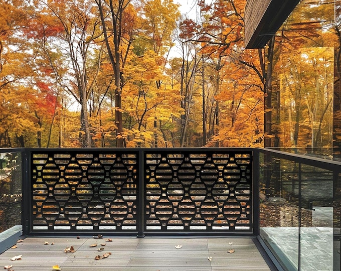 Modern Aluminum Privacy Screen, Laser Cut Wall Art, Balcony Decor