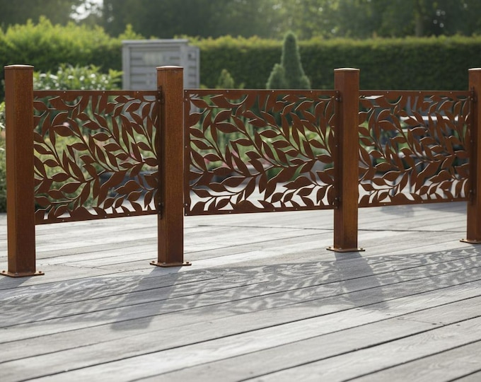 Tree design metal privacy screen, custom aluminum garden fence panel, outdoor decorative yard art insert, modern steel screen panel