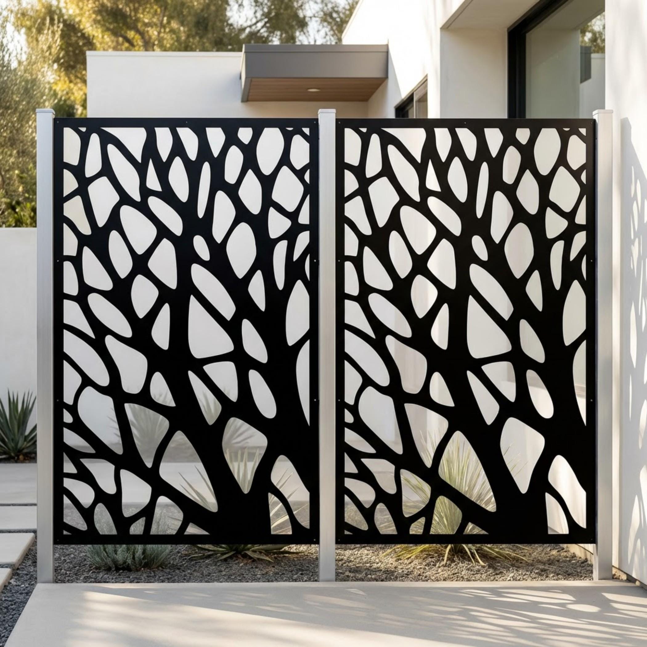 Metal Tree Panel, Privacy Screen Decor, Decorative Wall Art