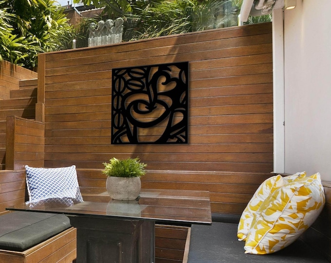 Laser Cut Aluminum Coffee Cup Wall Art, Modern Metal Decor