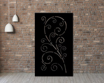 Metal Fence Wall Art, Outdoor Indoor Privacy Metal Panel, Garden Privacy Screen, Aluminum Privacy Screen, Curly vines, Mothers Day
