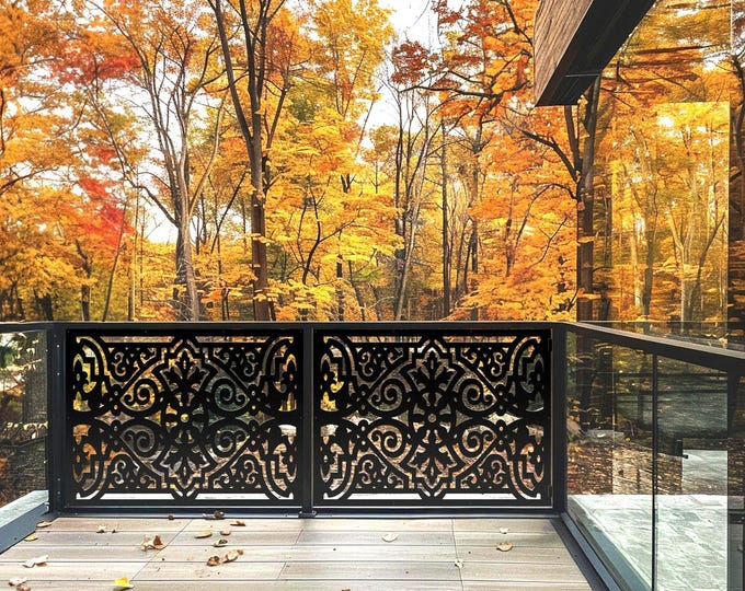 Laser Cut Metal Privacy Screen: Modern Fence Panel Wall Art