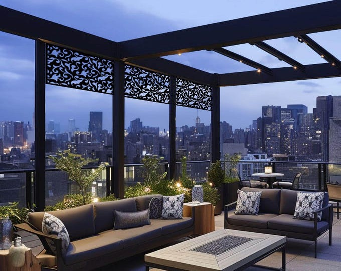 Modern Aluminum Privacy Panel: Outdoor Garden Decor