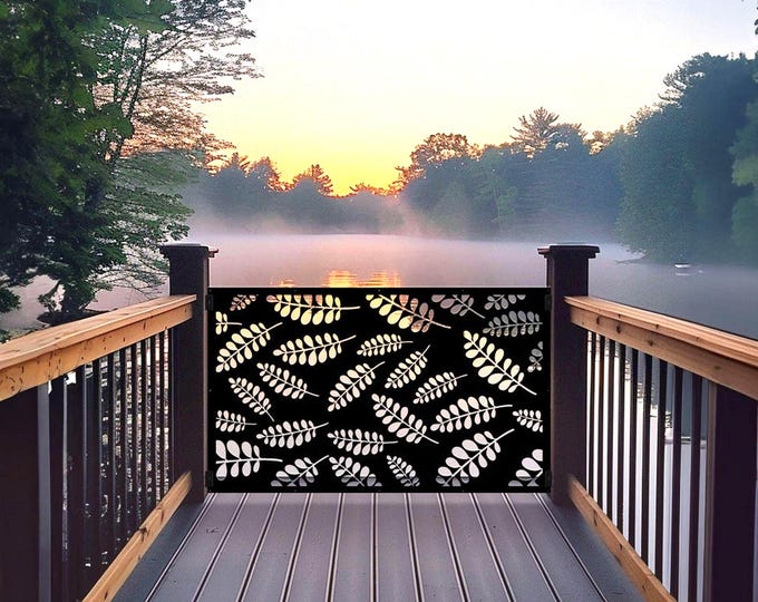 Laser cut Wall Art, Laser Cut Fern Leaves Metal Fence Screen, Outdoor Indoor Panel, Corrugated Design, Decorative Fence Panel