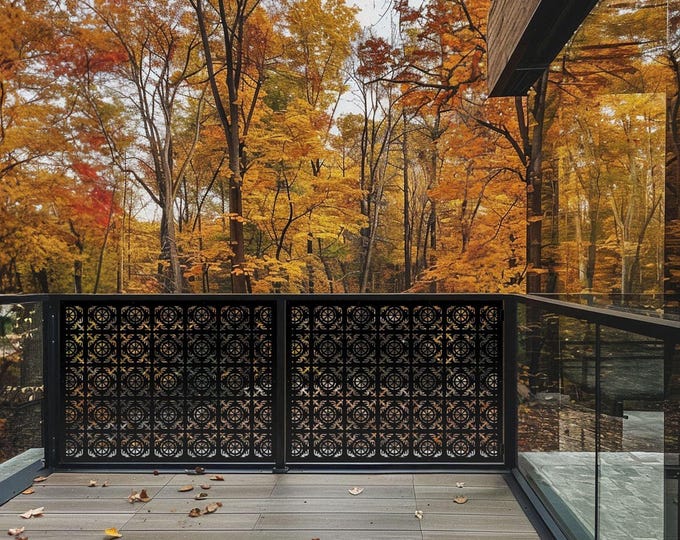 Aluminum Privacy Screen, Decorative Metal Garden Fence, Modern Outdoor Art