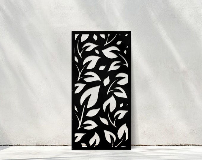 Metal Privacy Screen Panel, Chamomile Design, Modern Railing Insert