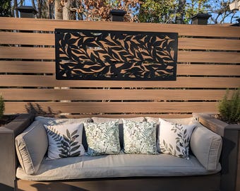 Indoor Outdoor Metal Wall Art, Laser Cut Decorative Panel, Home and Garden Decor