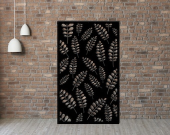 Laser cut Wall Art, Laser Cut Fern Leaves Metal Fence Screen, Outdoor Indoor Panel, Corrugated Design, Decorative Fence Panel