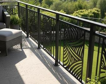 Laser Cut Abstract Fence Topper, Metal Privacy Screen, Garden Divider