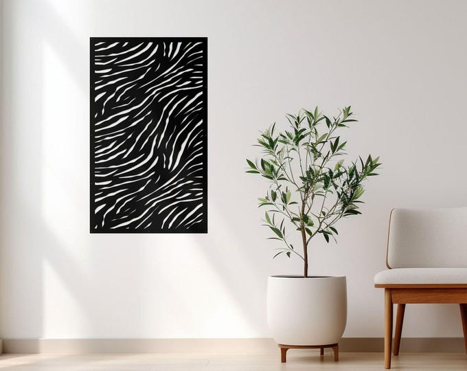 Laser Cut Metal Privacy Screen: Modern Room Divider Panel