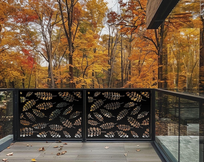 Leaf Design Metal Privacy Screen: Decorative Fence Panel, Wall Art