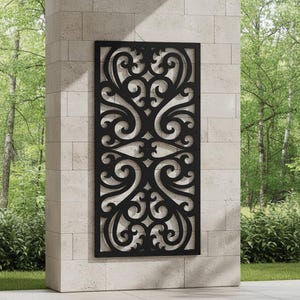 Panel decorativo de metal para pared, mampara de privacidad de aluminio para exteriores con diseño cortado a láser