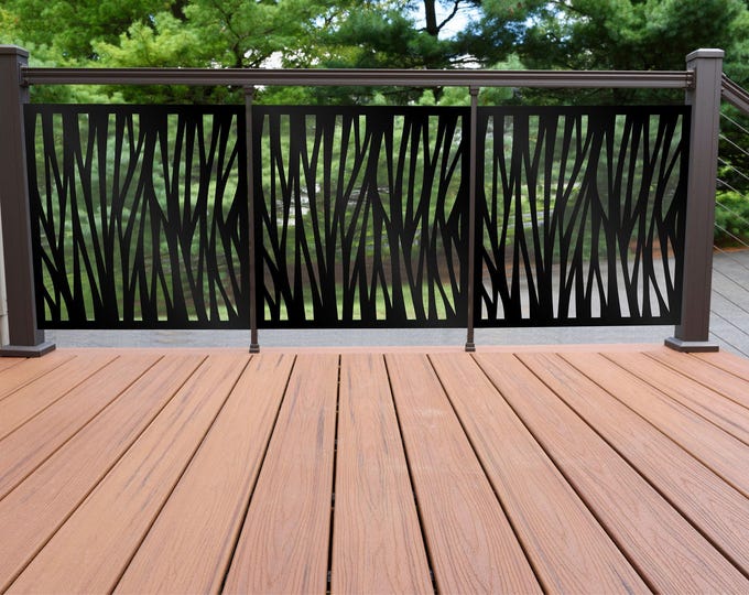 Decorative Metal Privacy Screen Panel: Modern Fence Art