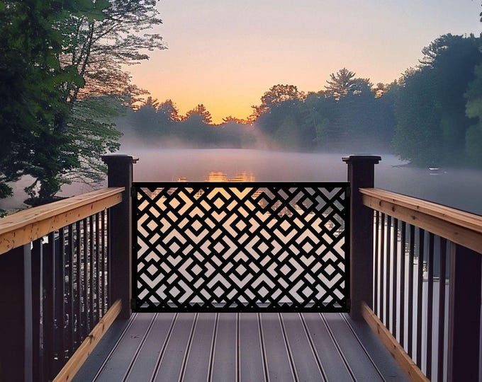 Tetris Metal Privacy Screen, Modern Outdoor Wall Art Panel