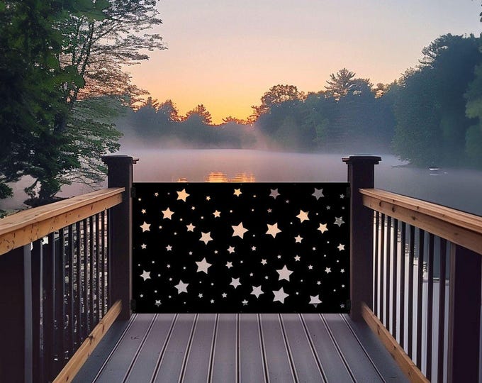 Star Metal Privacy Screen: Decorative Aluminum Panel, Indoor Outdoor Wall Art