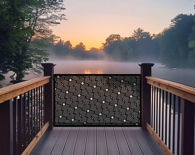 Laser Cut Aluminum Privacy Screen, Modern Fence Topper, Decorative Panel