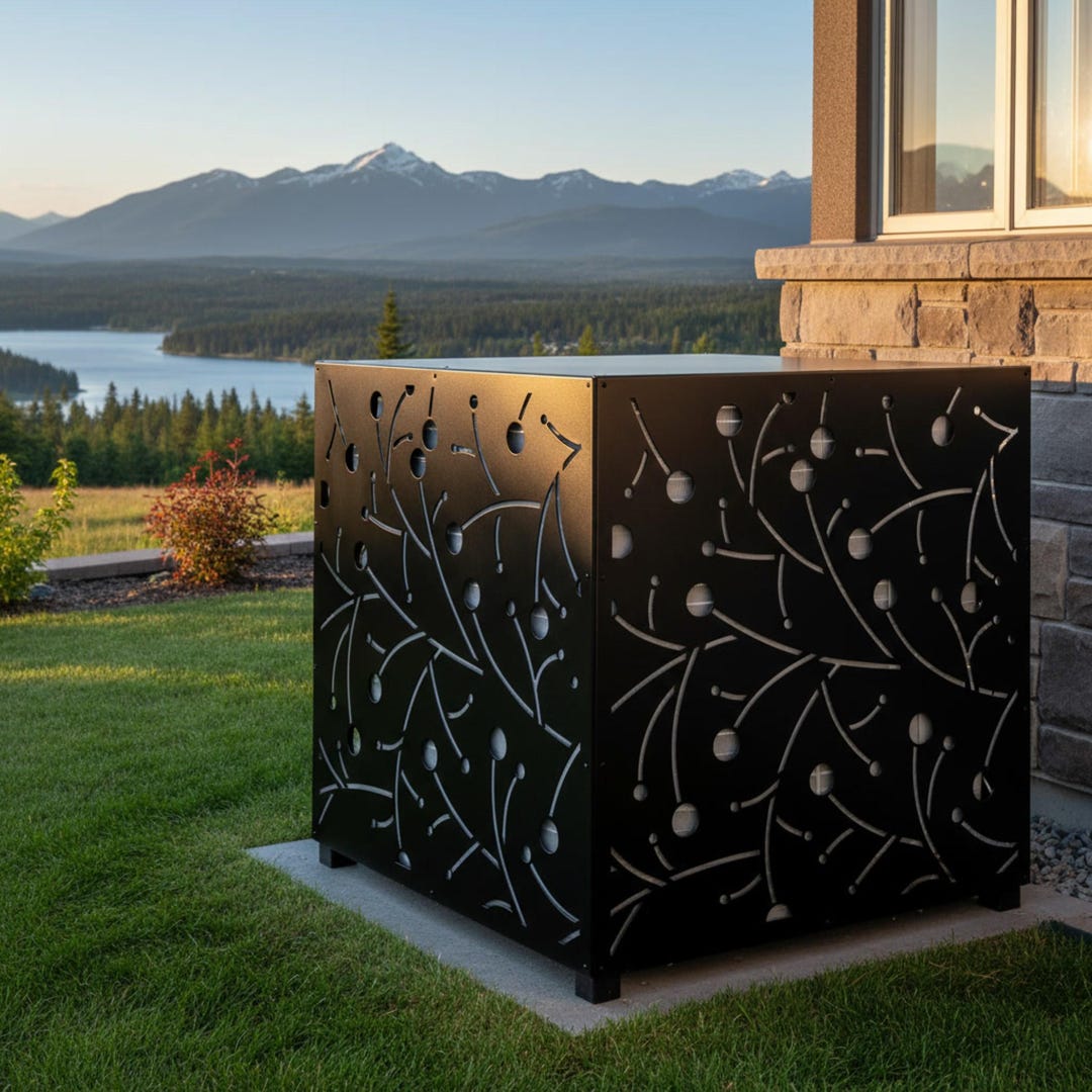 Laser Cut Aluminum AC Unit Screen, Decorative Outdoor Enclosure - Etsy