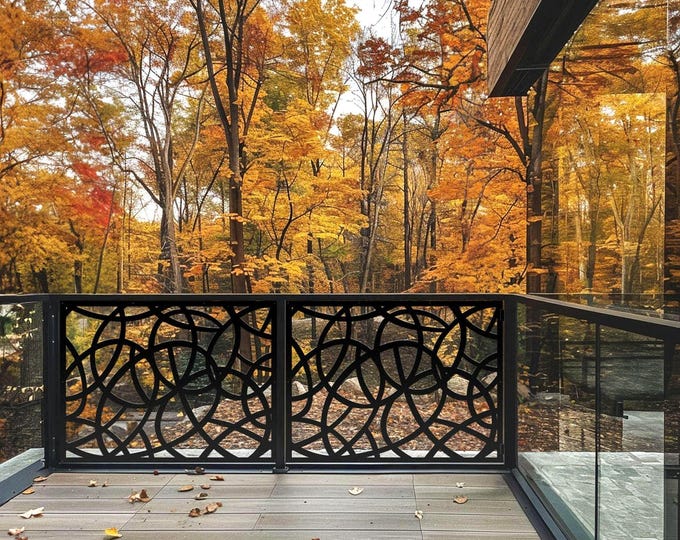 Modern Aluminum Railing Panel, Decorative Fence Insert, Custom Design