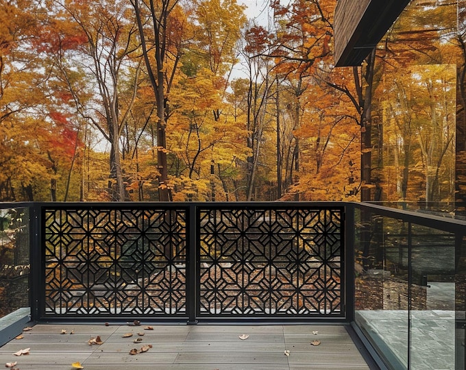 Steel Screen Wall Divider, Decorative Panel, Laser Cut Design, Custom Size Option, Interior Decor, Room Divider
